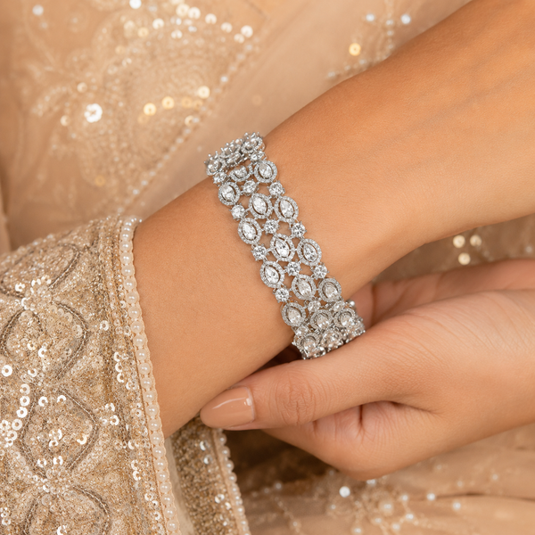 Zara Crystal Silver Bracelet