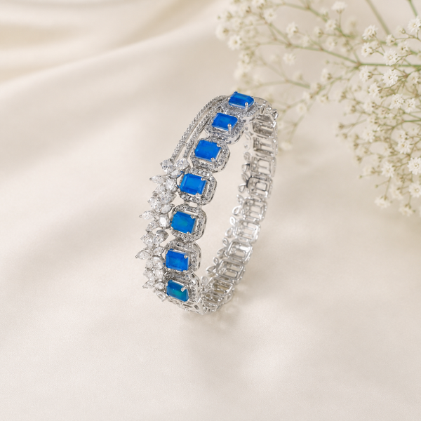 Zara Blue Blossom Silver Bracelet