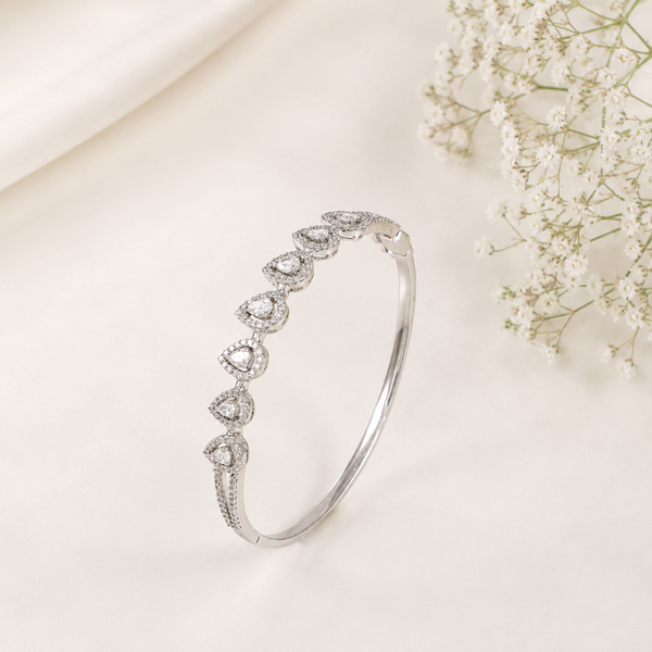 Diya Teardrop Charm Silver Bracelet