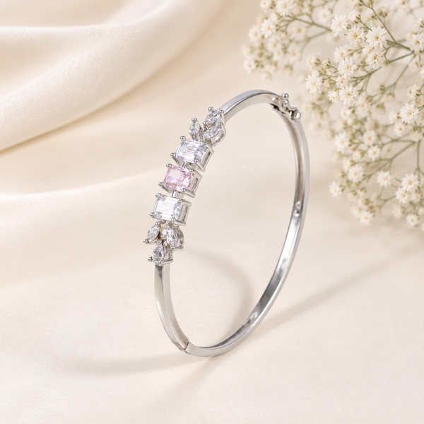 Vanya Pink Luxe Silver Bracelet