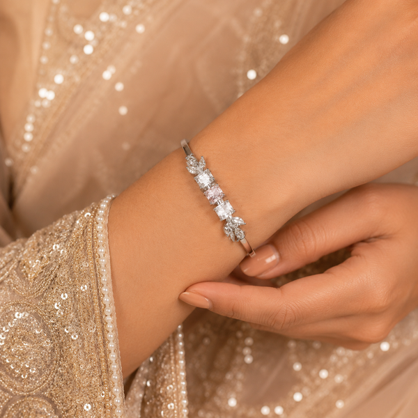 Vanya Pink Luxe Silver Bracelet