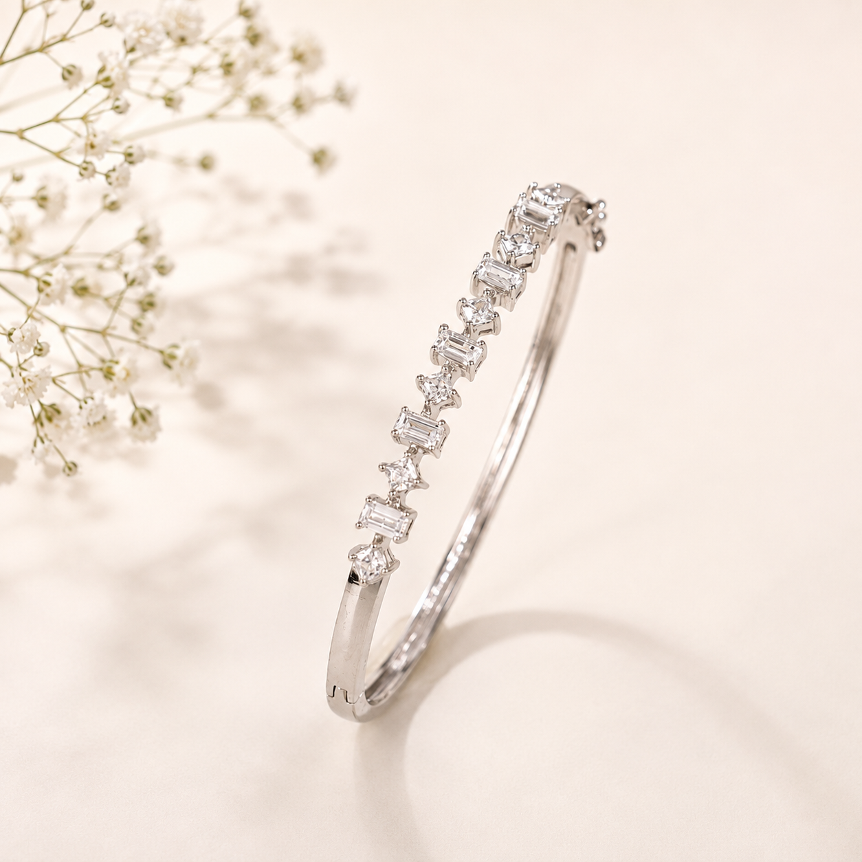 Zoya Luxe Baguette Silver Bracelet