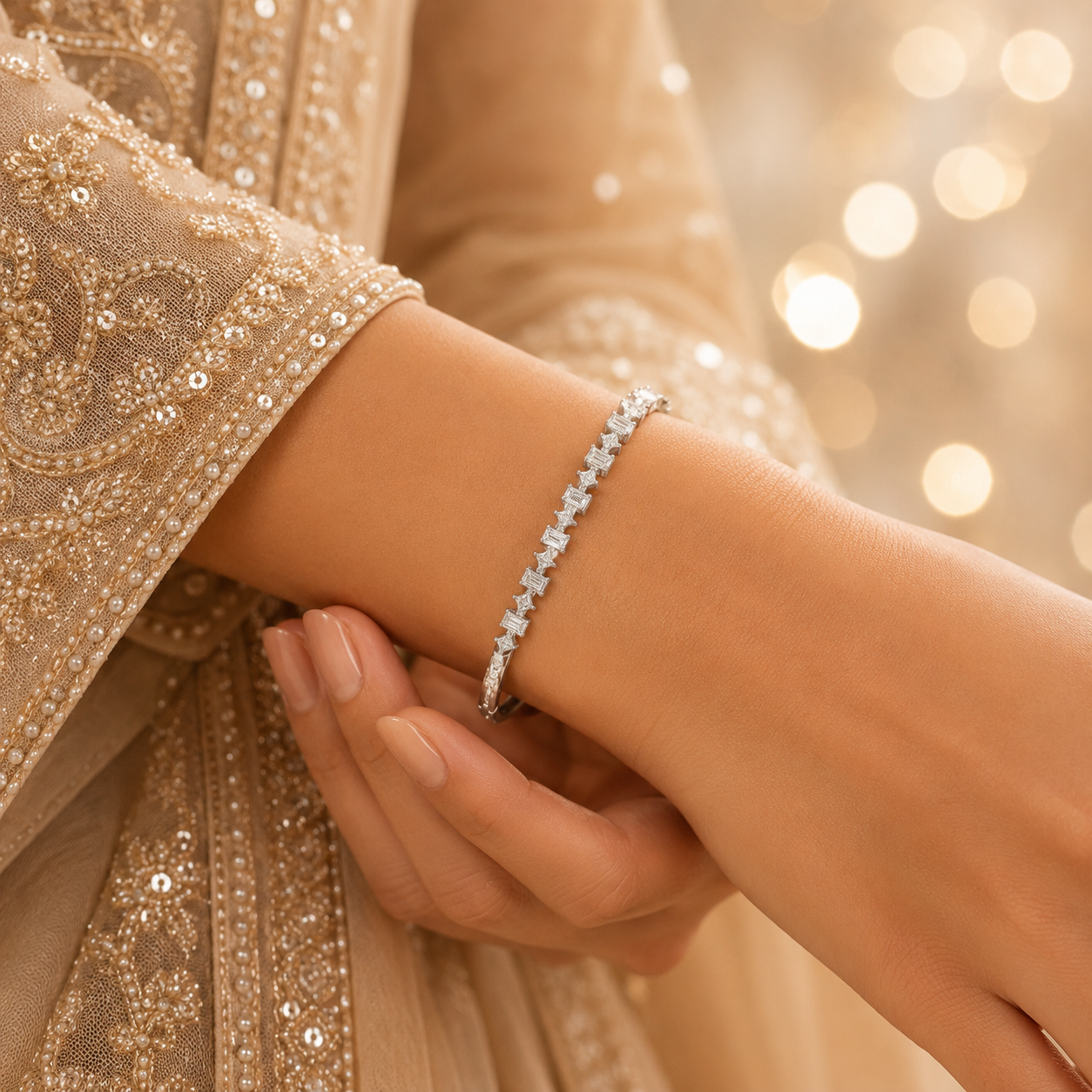 Zoya Luxe Baguette Silver Bracelet