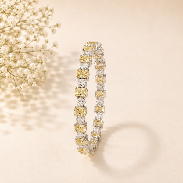 Anvika Sunshine Crystal Silver Bangle