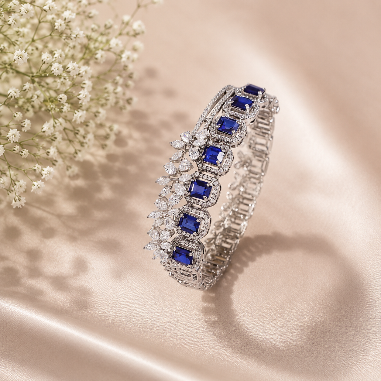 Shanaya Blue Radiance Silver Bracelet