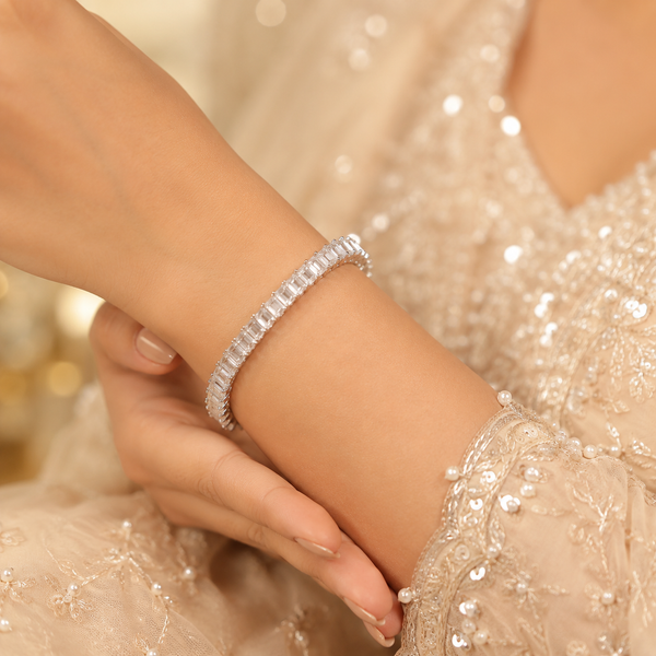 Prisha Radiant Line Silver Bracelet