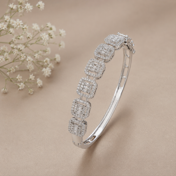 Ritika Regal Square Silver Bracelet