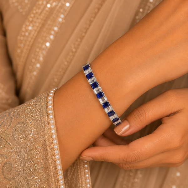 Vedika Regal Blue Silver Bangle