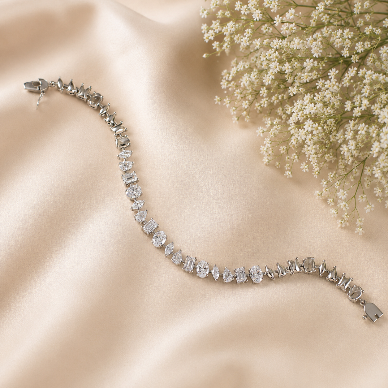 Zara Crystal Silver Bracelet