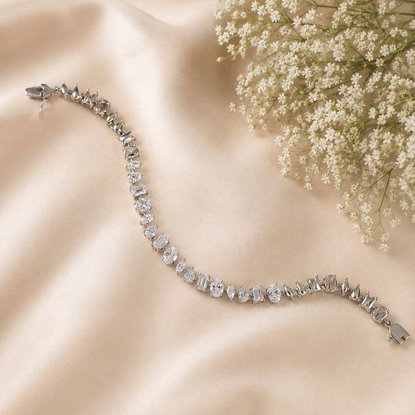 Zara Crystal Silver Bracelet