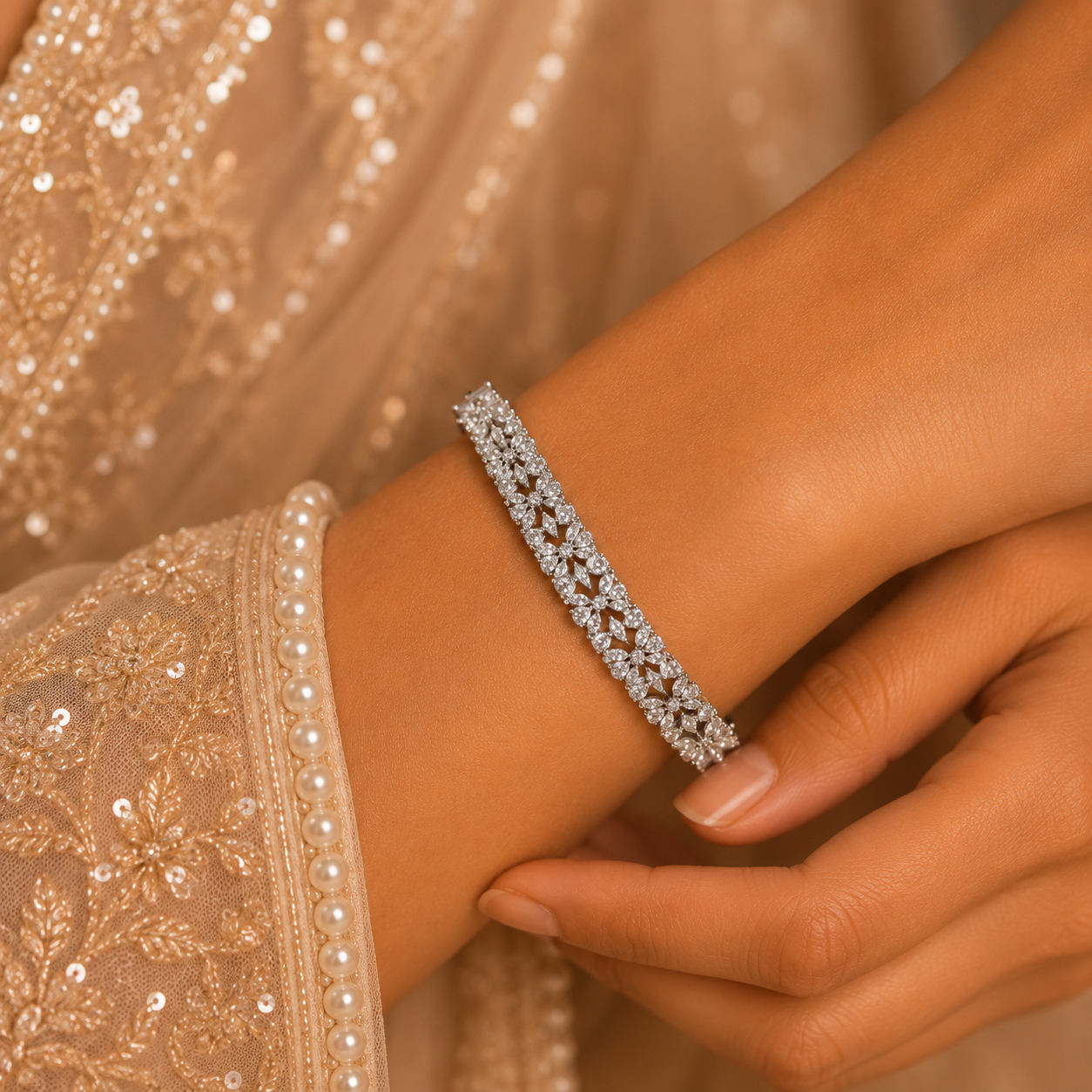 Garima Shine Silver Bracelet