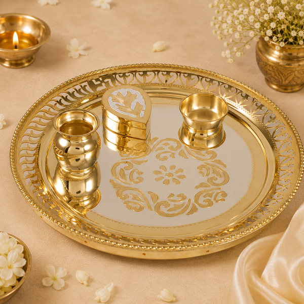 Premium Silver Puja Thali Set