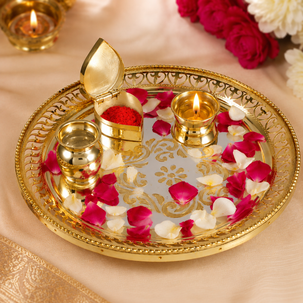 Premium Silver Puja Thali Set