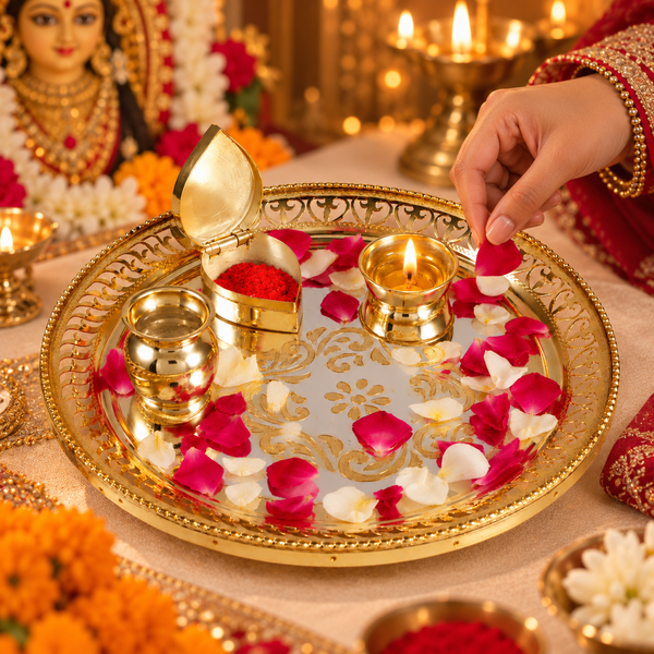 Premium Silver Puja Thali Set