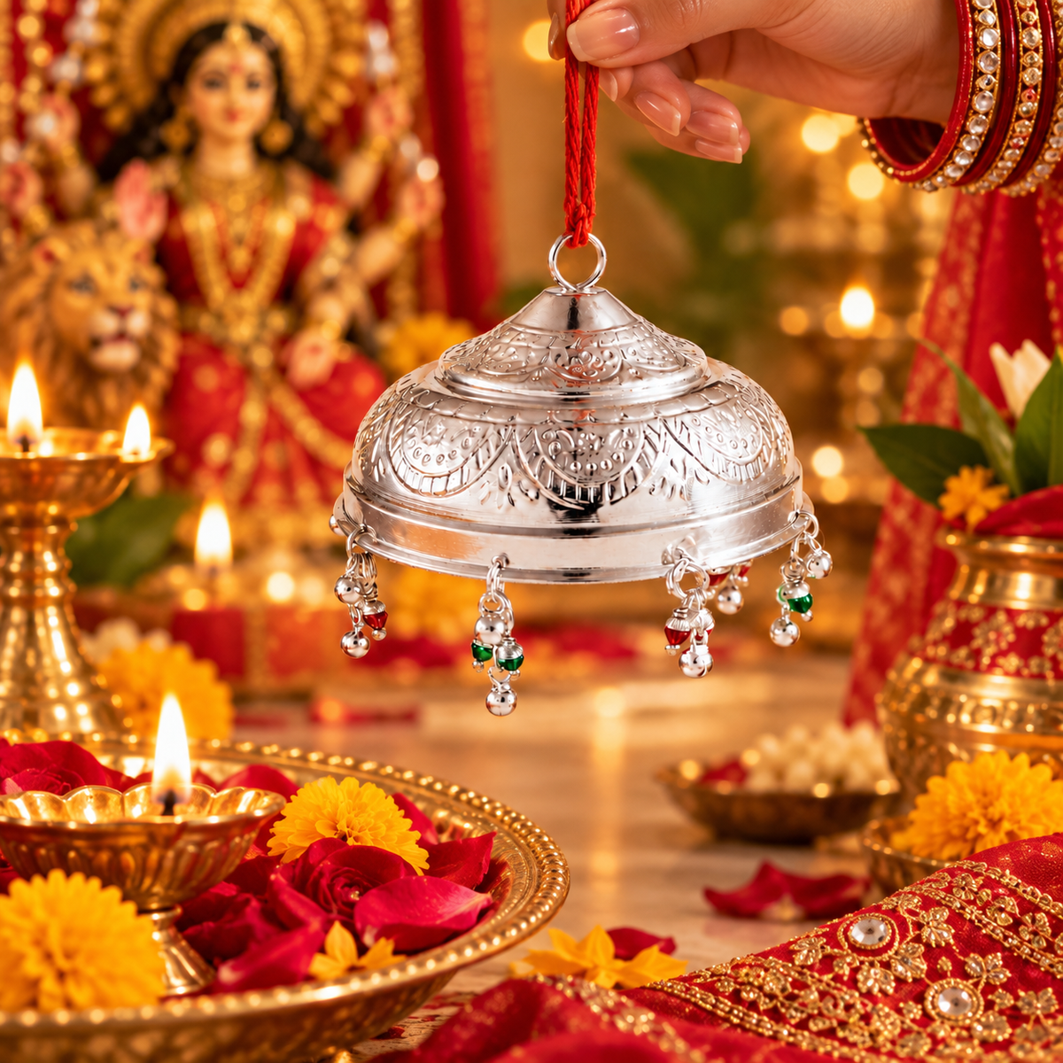 Temple Blessing Silver Chattar