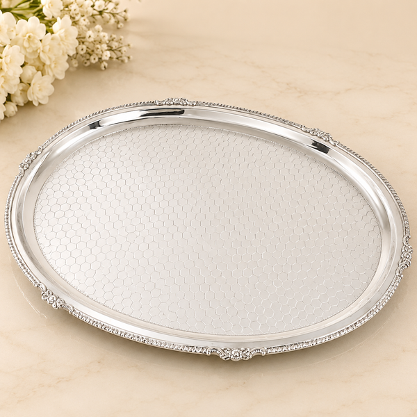Celestial Silver Serving Tray
