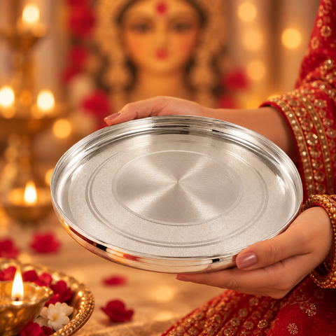 Celestial Aura Silver Thali