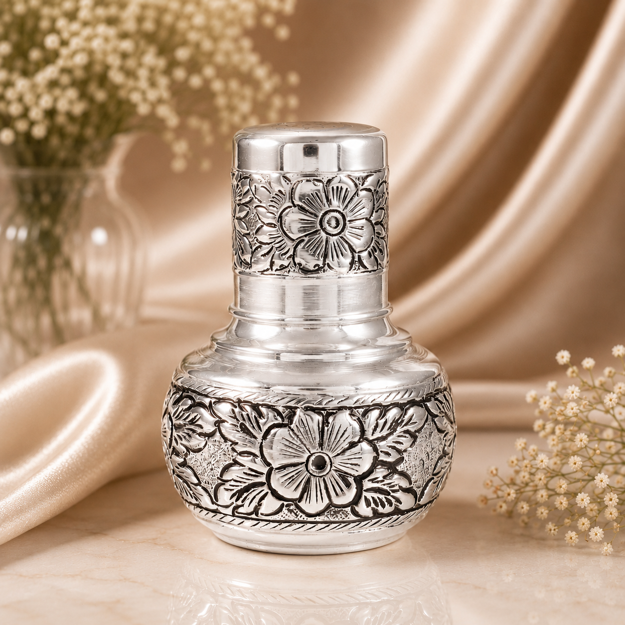 Floral Silver Surai Set