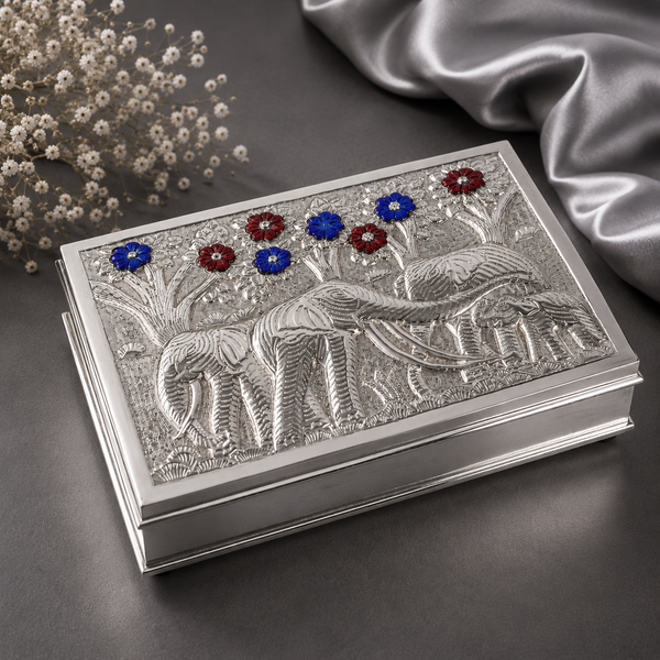 Premium Elephant Silver Box