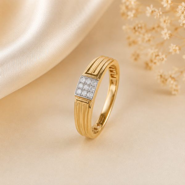 Luxe Square Diamond Ring For Him