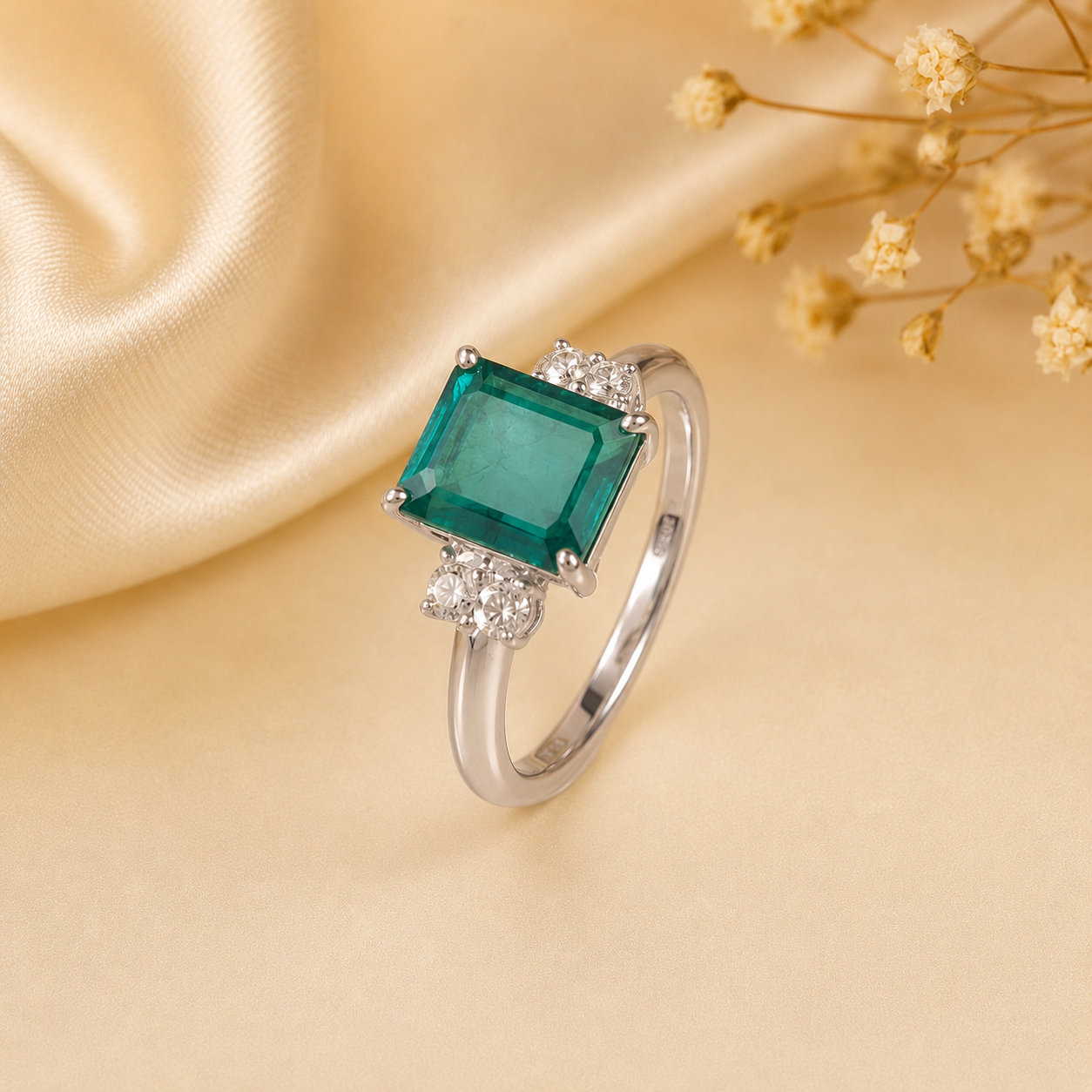 Anika Emerald Glow Diamond Ring