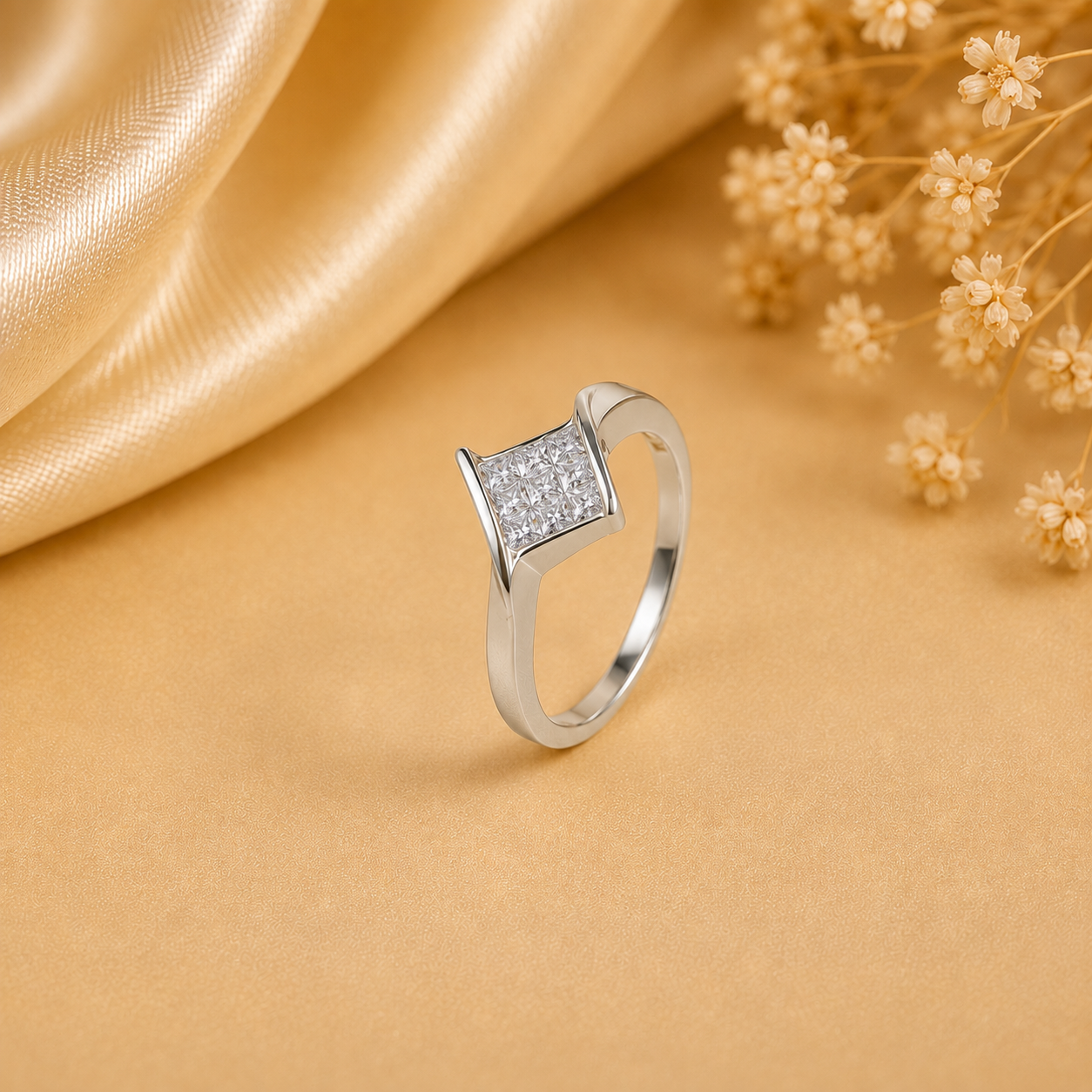 Prisha Regal Square Diamond Ring