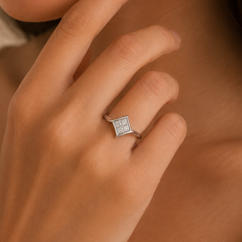 Prisha Regal Square Diamond Ring