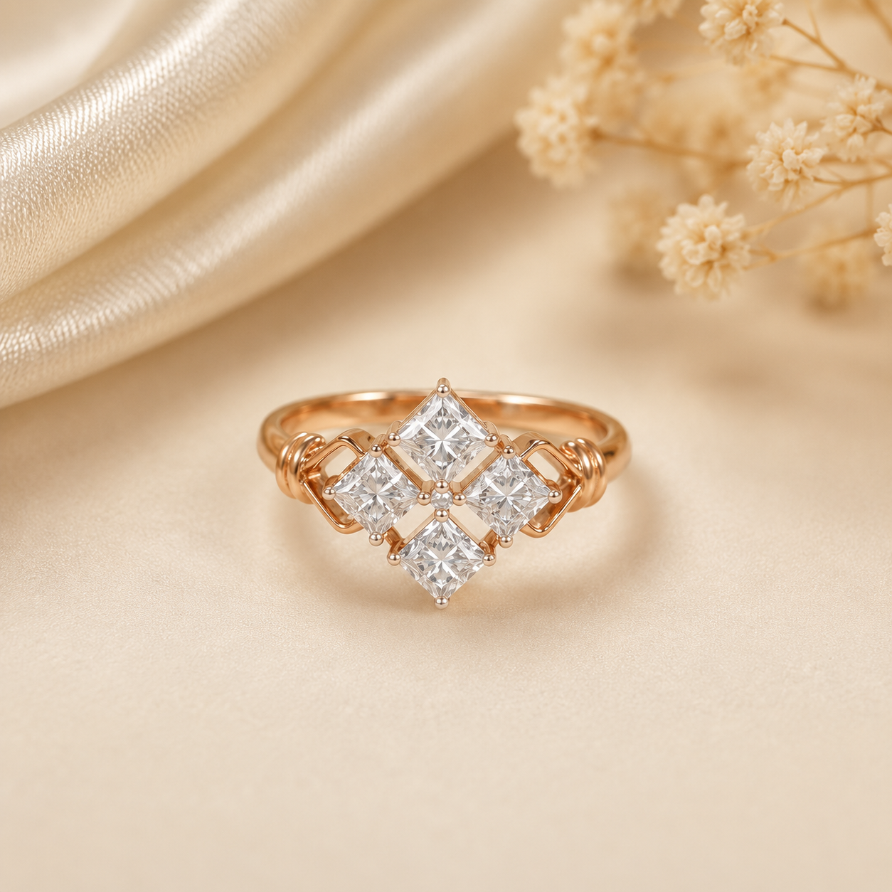 Vanya Regal Floral Diamond Ring
