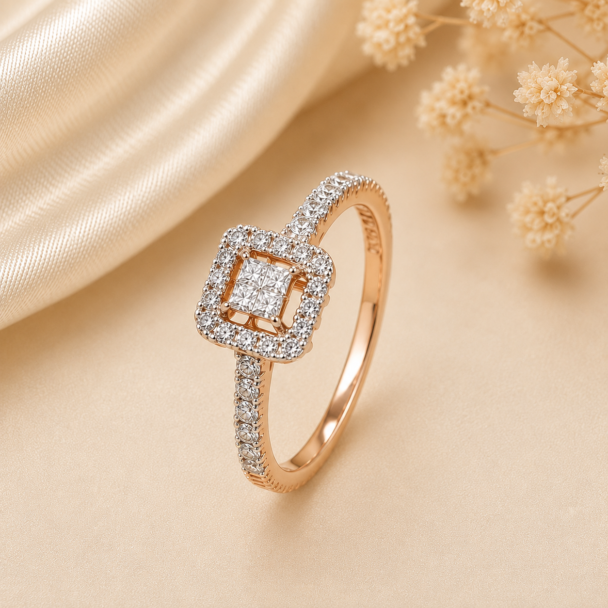 Samaira Square Crown Diamond Ring