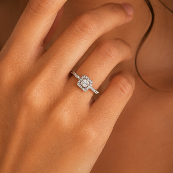 Samaira Square Crown Diamond Ring