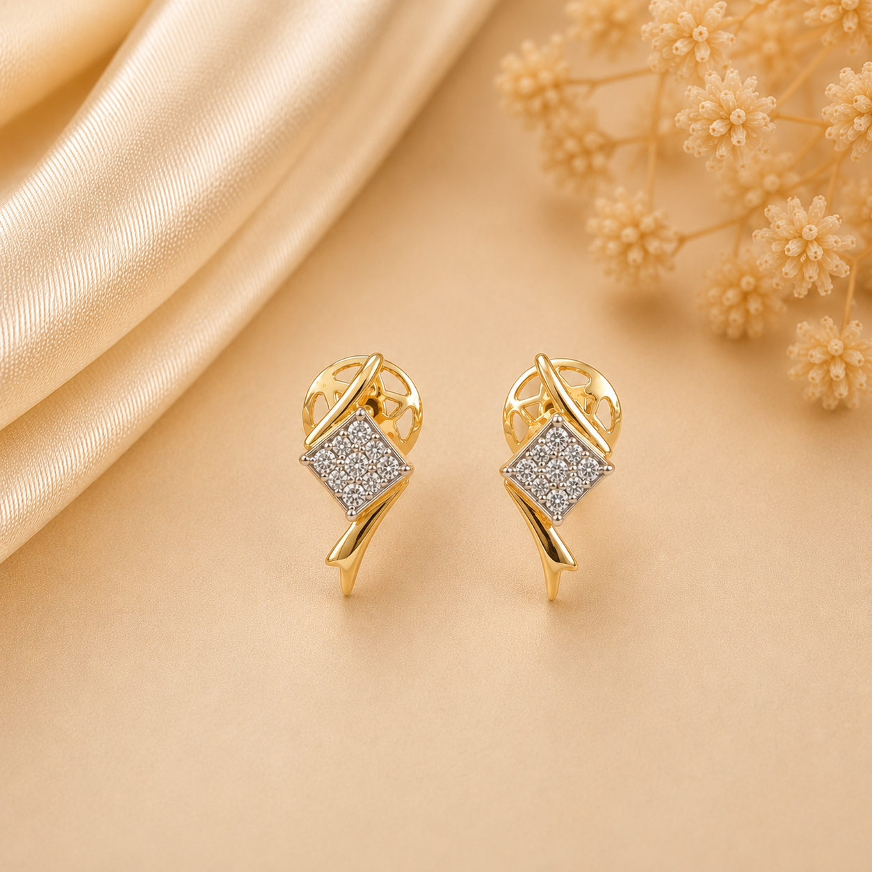 Twinkle Square Elegance Diamond Earrings