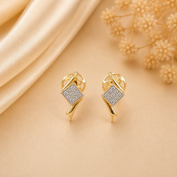 Twinkle Square Elegance Diamond Earrings