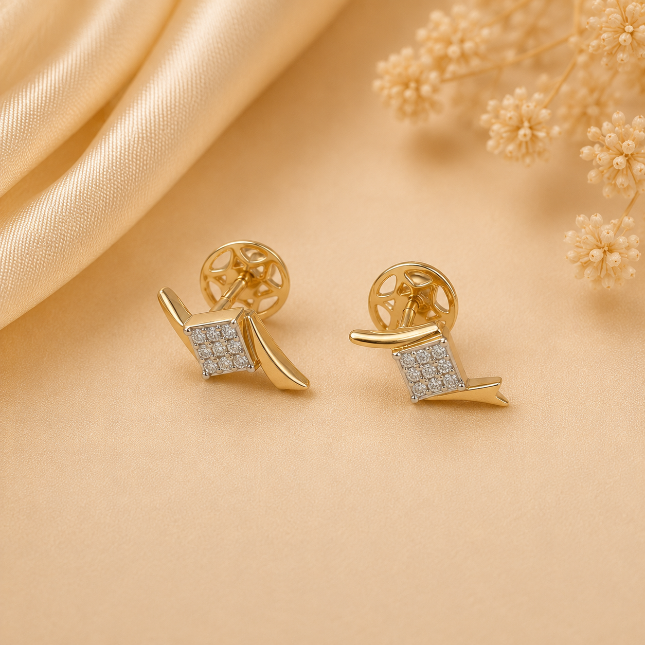 Twinkle Square Elegance Diamond Earrings