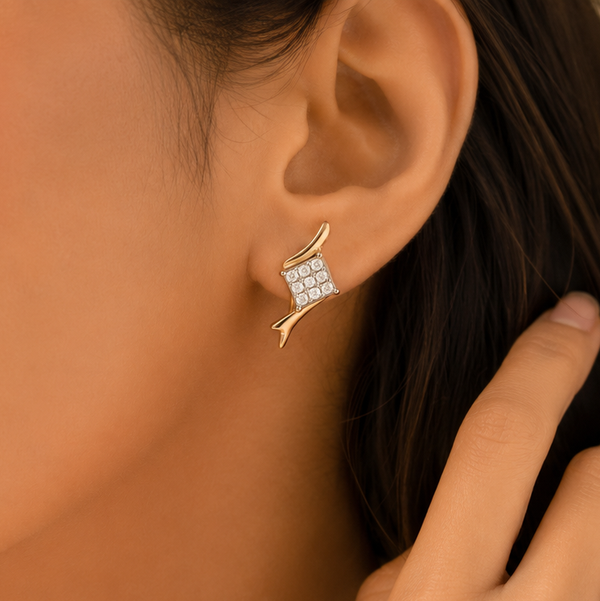 Twinkle Square Elegance Diamond Earrings