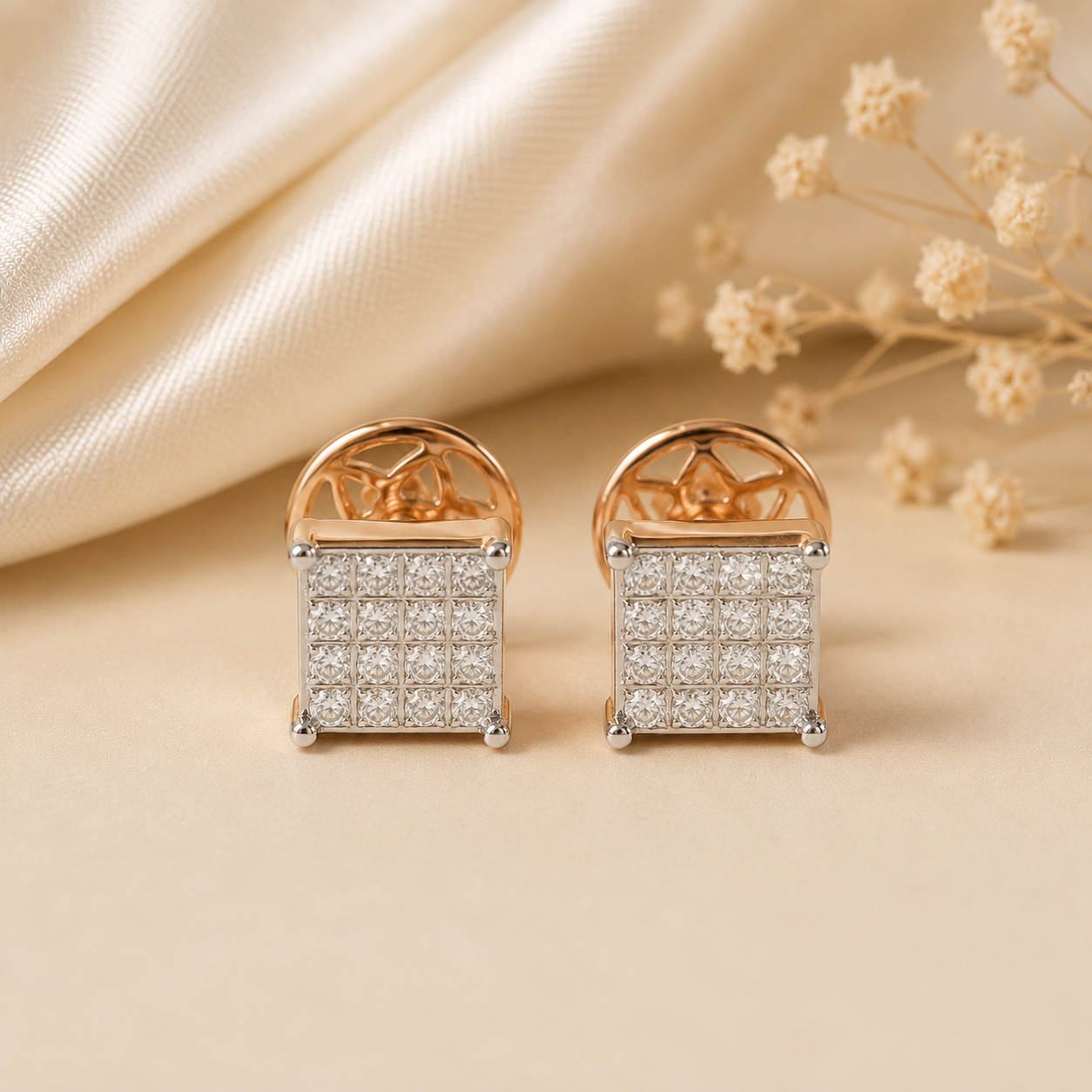 Luxe Square Brilliance Diamond Earrings