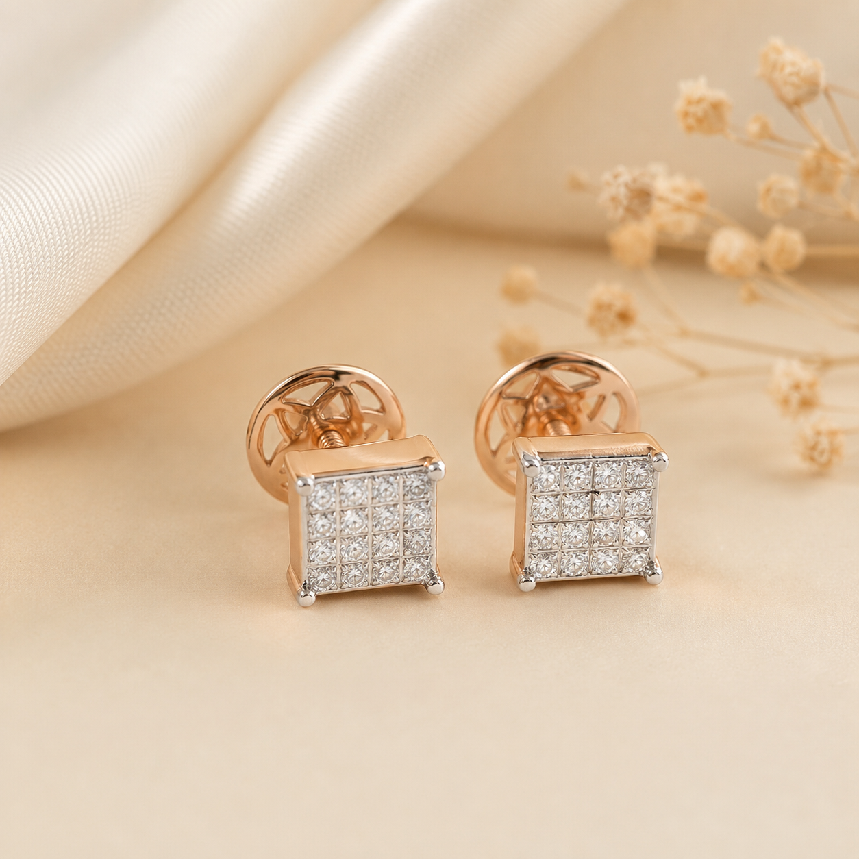 Luxe Square Brilliance Diamond Earrings