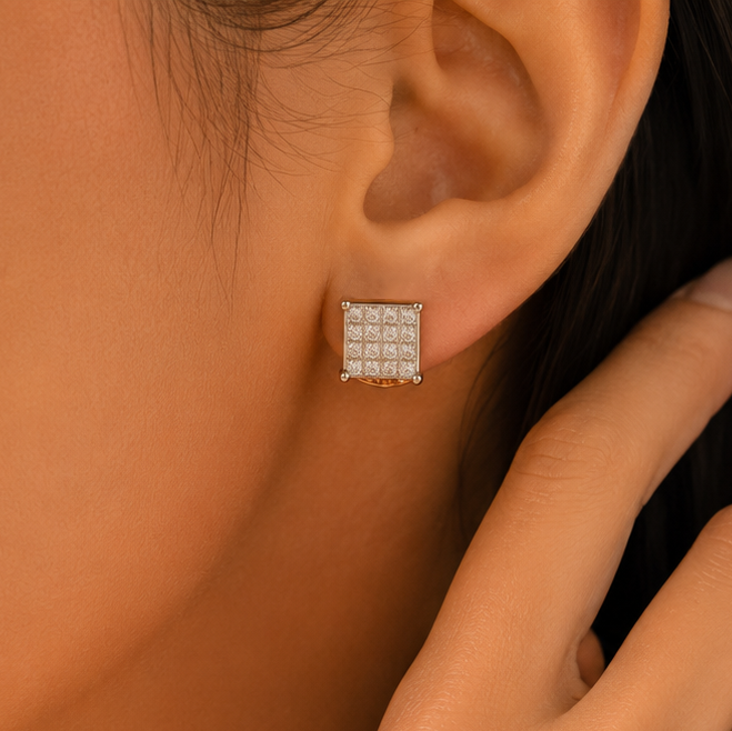 Luxe Square Brilliance Diamond Earrings