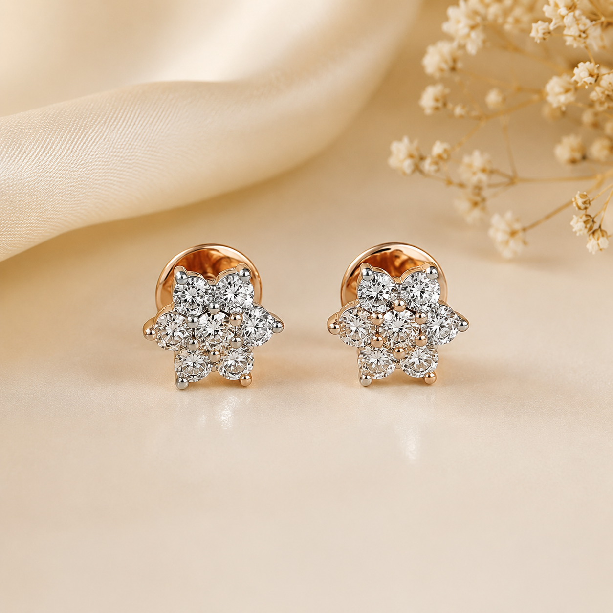 Preeti Floral Glow Diamond Earrings