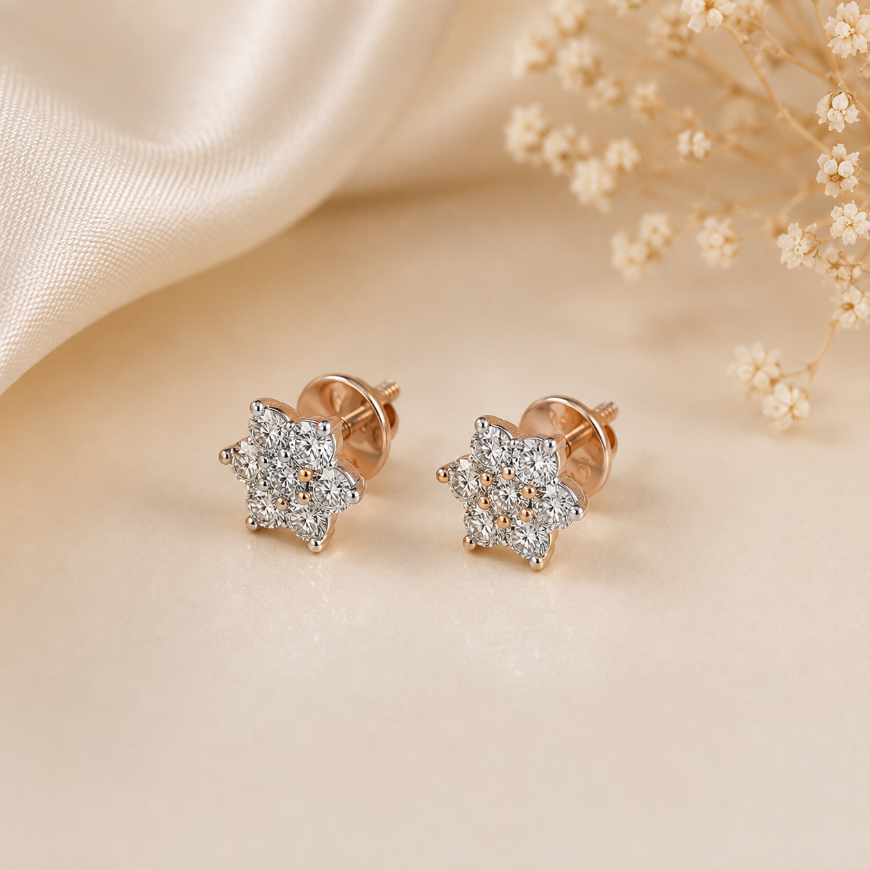 Preeti Floral Glow Diamond Earrings