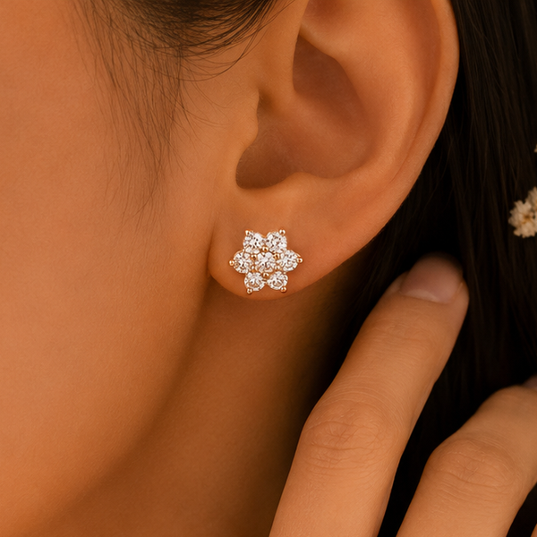 Preeti Floral Glow Diamond Earrings