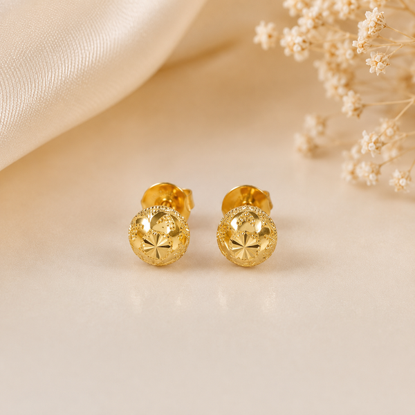 Devina Dazzling Halo Gold Earrings