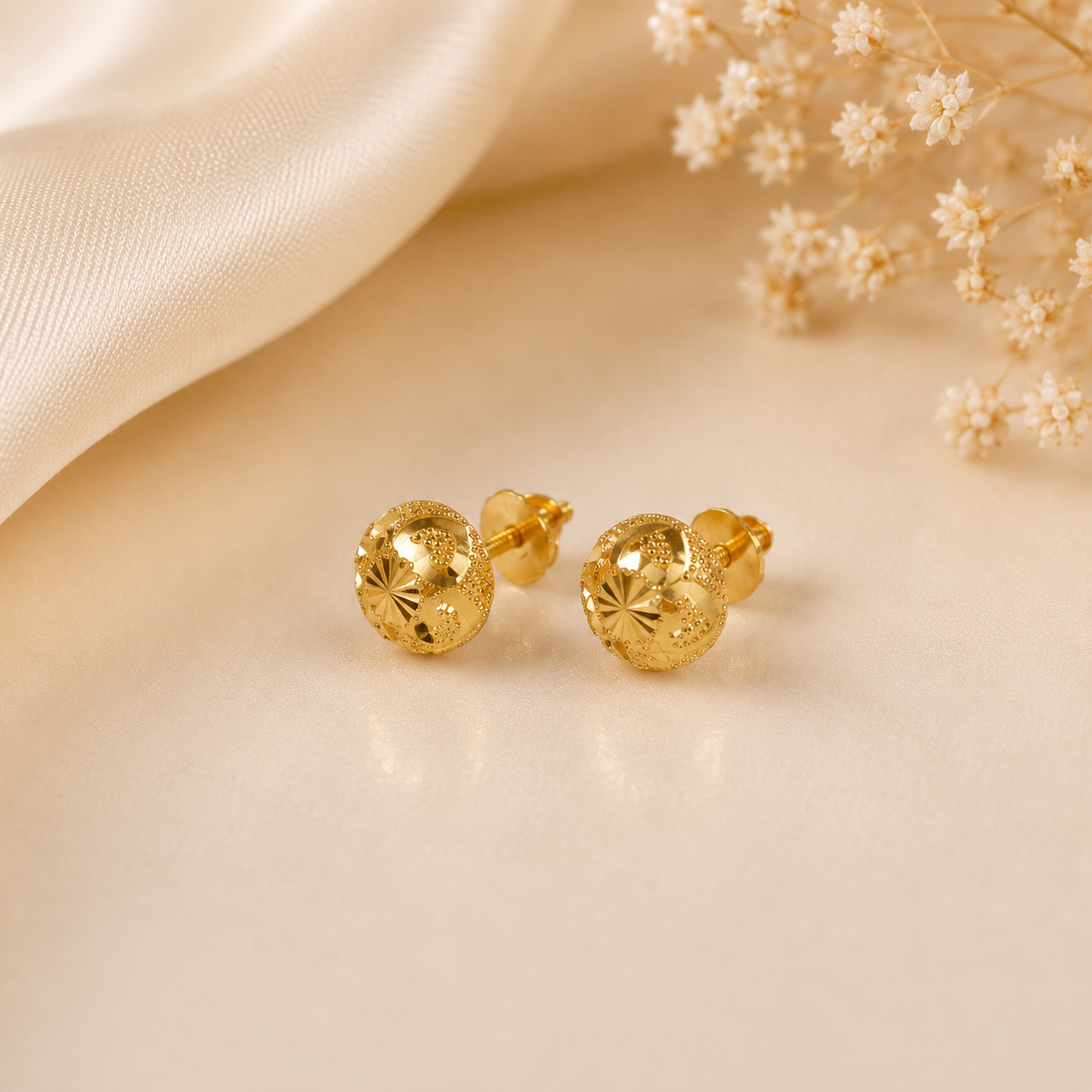 Devina Dazzling Halo Gold Earrings