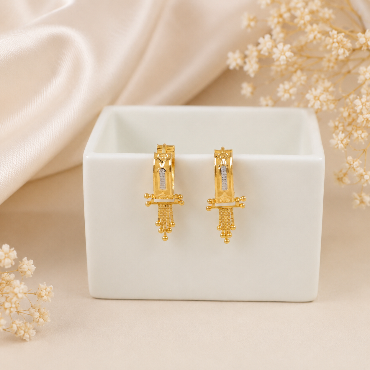 Zara Regal Charm Hoops Gold Bali