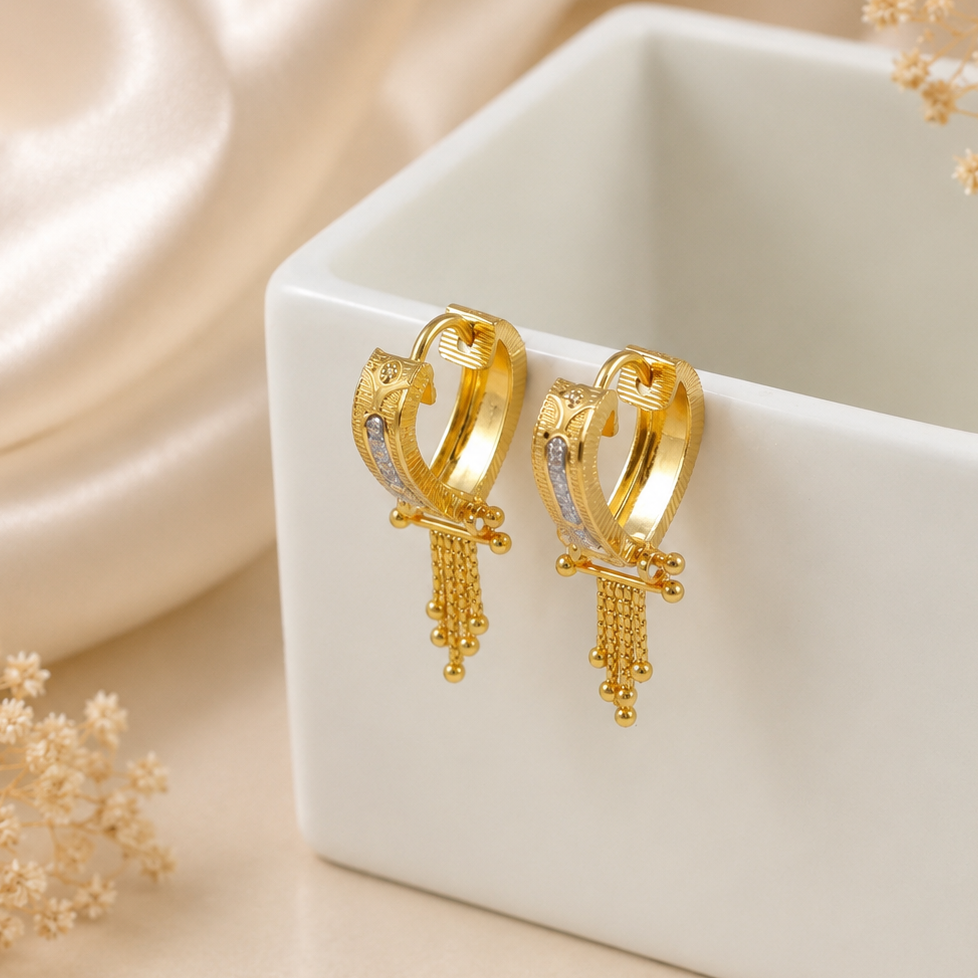Zara Regal Charm Hoops Gold Bali