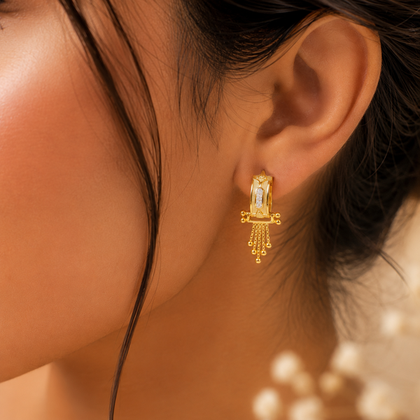 Zara Regal Charm Hoops Gold Bali