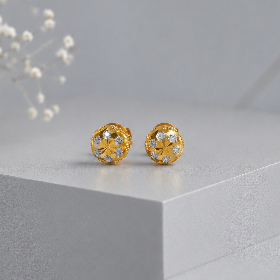 Trisha Lustrous Floral Gold Earrings