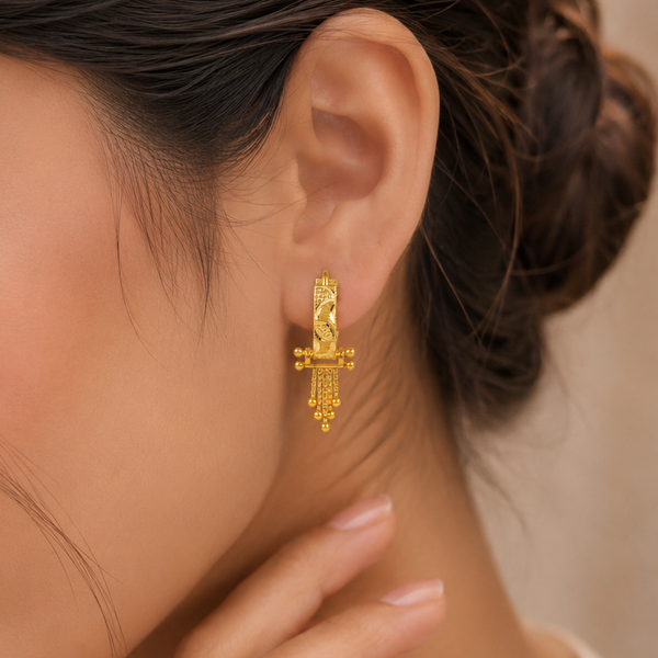 Avni Fringe Hoops Gold Bali