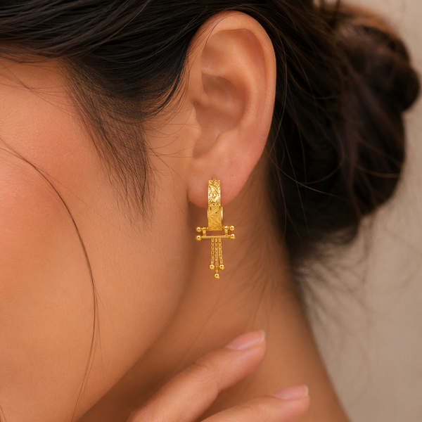 Riya Tassel Drops Gold Bali