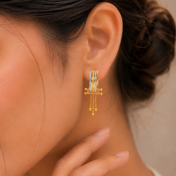 Zara Dual Glow Hoops Gold Bali