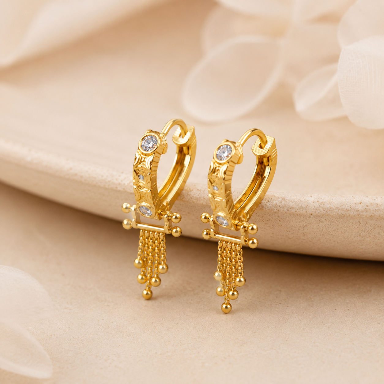 Kashvi Shimmer Hoops Gold Bali